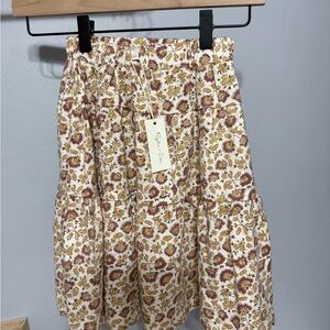 Floral Rylee + Cru Skirt - Cream and Brown